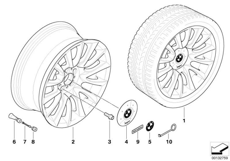 BMW LA Individual wheel V-spoke 152 ->48480515838