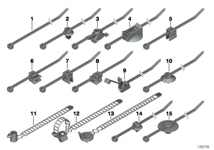 Kabelbinder mit Halter Ø=6,9 / L=150