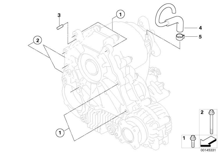 27107537060 Vent pipe Transfer box  electric gearbox Mounting  suspension BMW 3er E93 E92 E91N >145331<, Condotto di disaerazione