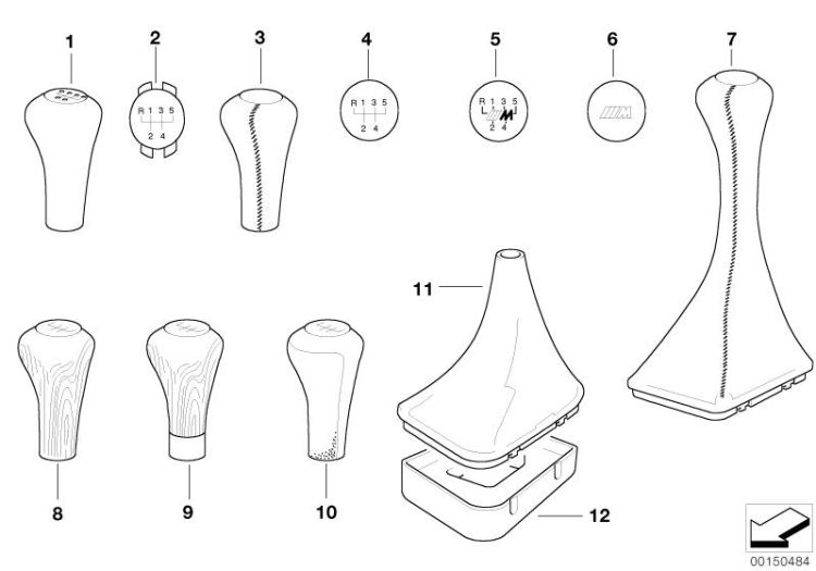 Imitation leather gear lever cover, Number 11 in the illustration