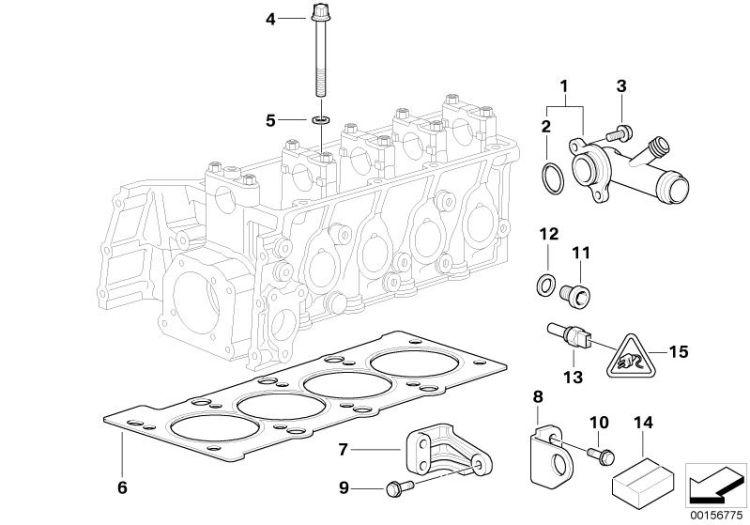 Cylinder head gasket asbestos-free, Number 06 in the illustration