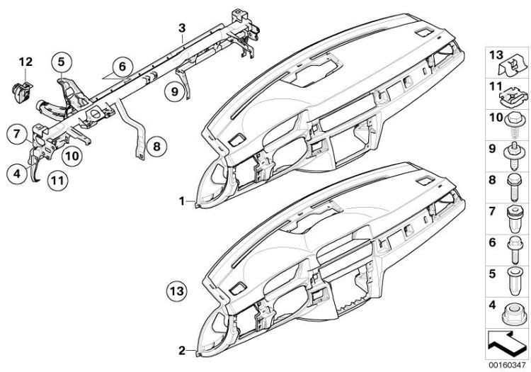 Trim panel dashboard, support tube ->48016170235