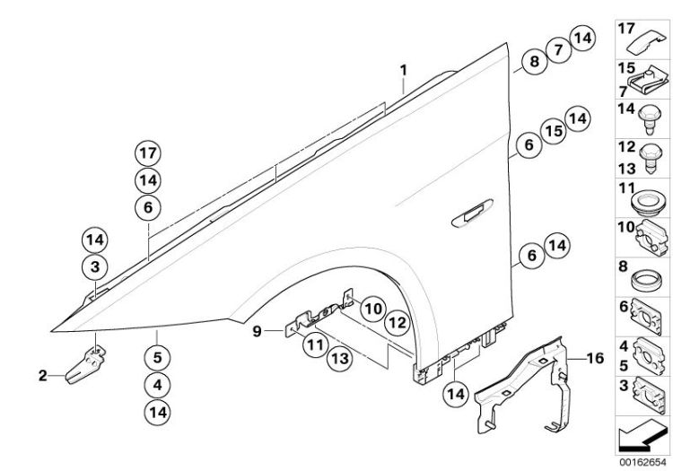 Panneau latéral avant/Pièces de montage ->49557411706