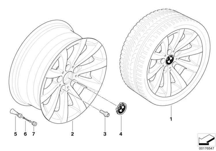 BMW LA wheel V-spoke 285 ->52632011450