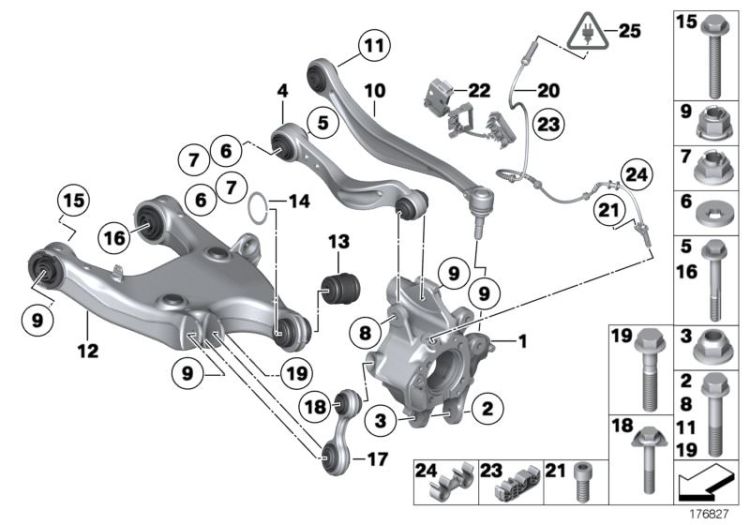 34516789835 Holder RDS EMF left Rear Axle rear axle with suspension BMW 5er G30 F07 F07N >176827<, Soporte RDS/EMF izquierdo