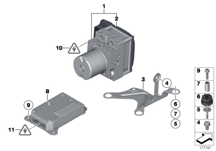 34526797585 ICM control unit Brakes control systems BMW 7er F02 34526796864 F07 F01 F02 >177747<, Unidad de mando ICM