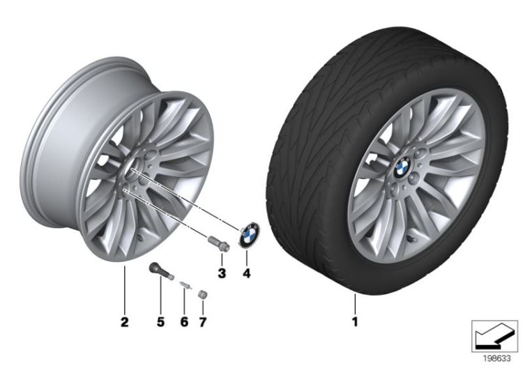 Light alloy rim, Number 02 in the illustration