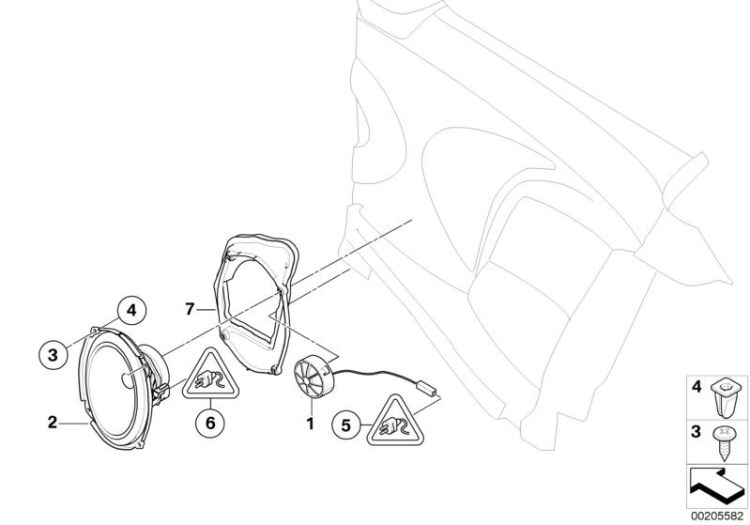 Haut-parleur des aigus Hifi-System, numéro 01 dans l'illustration