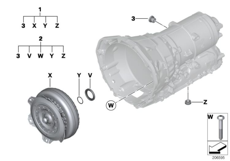 24408632180, 24408612871 Repair kit torque converter Automatic transmission Individual transmission parts BMW X6 E71 24408612843 F34 F30 F31 F32 F07 F10 F11 F25 X4  X5  E71 >206595<, Juego de reparación convertidor de par