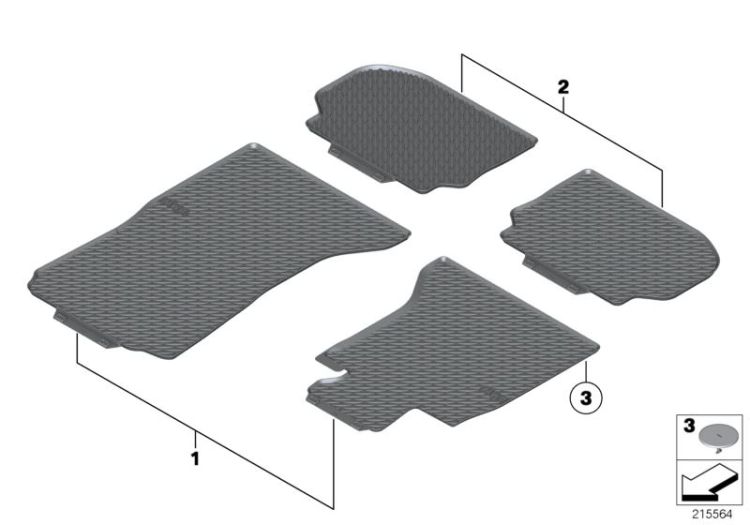 All-weather floor mat, rear, Number 02 in the illustration
