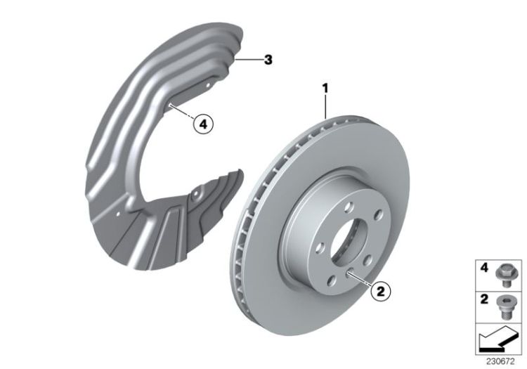 Brake disc, ventilated, Number 01 in the illustration