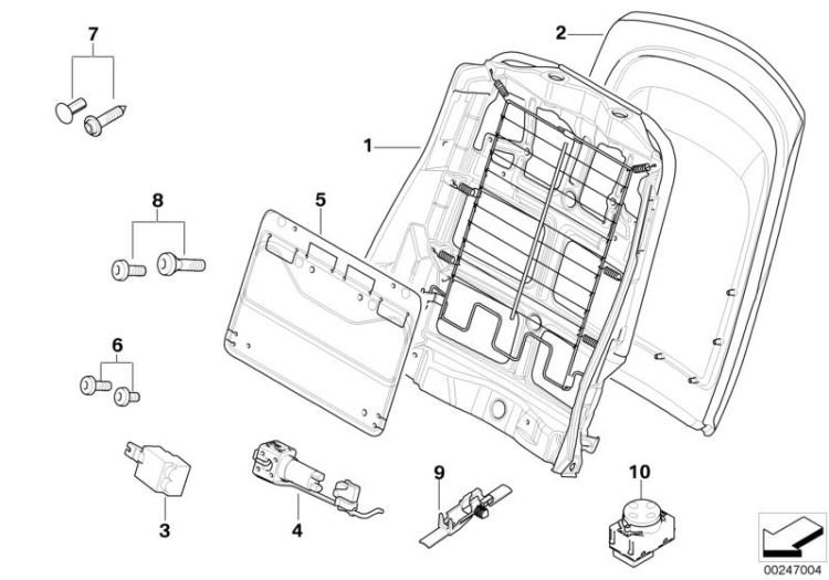 Backrest frame, Number 01 in the illustration