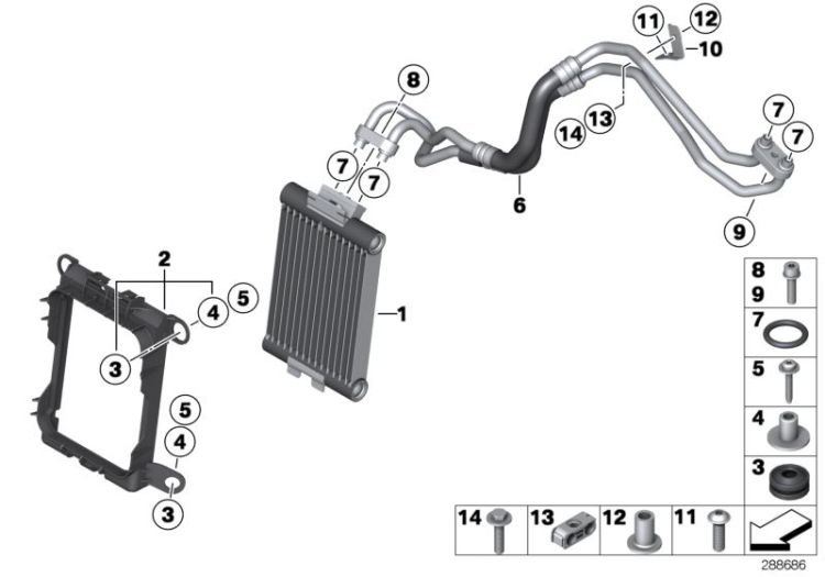 Engine-oil cooler lines, Number 06 in the illustration