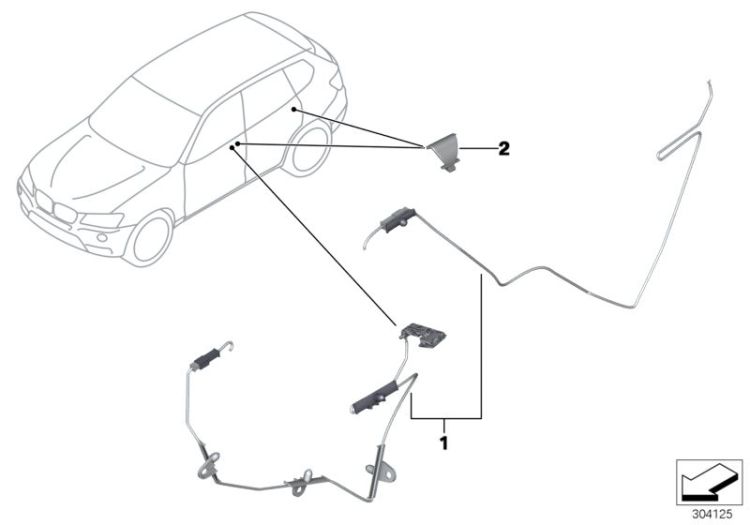 Optical conductor, door handle, Number 02 in the illustration