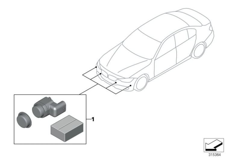 Nachrüstsatz Park Distance Control vorne ->51261411880