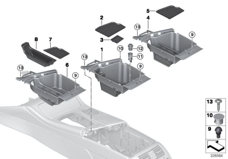 Mat insert, storage compartment, Number 05 in the illustration