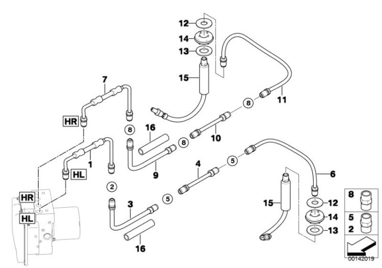 Original BMW Pipeline with pressure hose  (34326767817)