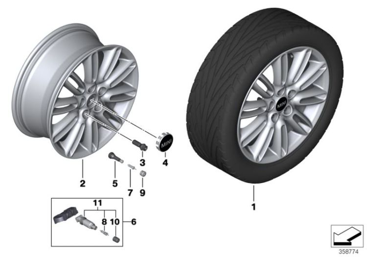 MINI LA wheel Tentacle Spoke 500 - 17`` ->56423115909