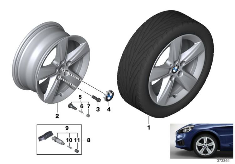 BMW LA wheel, star spoke 478 - 17`` ->58630514443