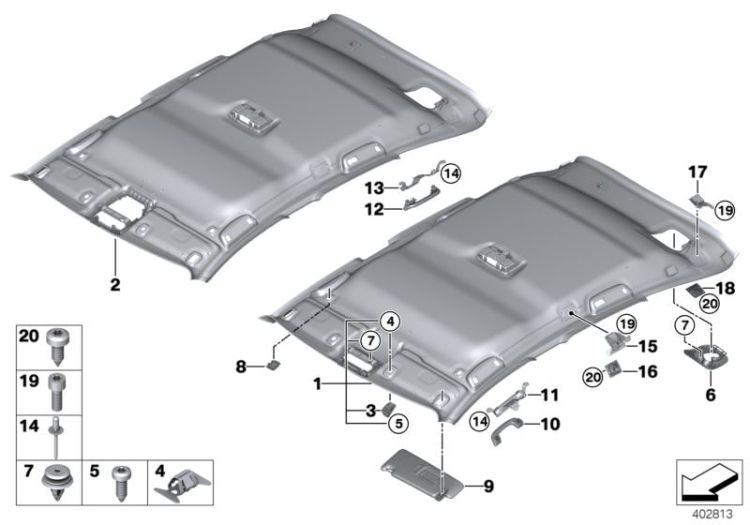 Roofliner, standard roof, Number 02 in the illustration