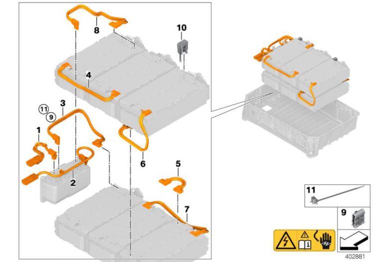 Batterie HT câble plus, numéro 06 dans l'illustration