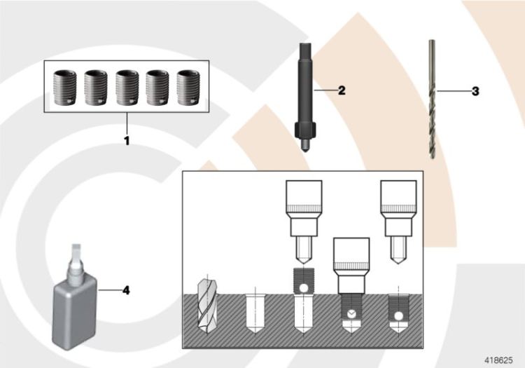 Kit para reparación de rosca pared fina ->52581911130