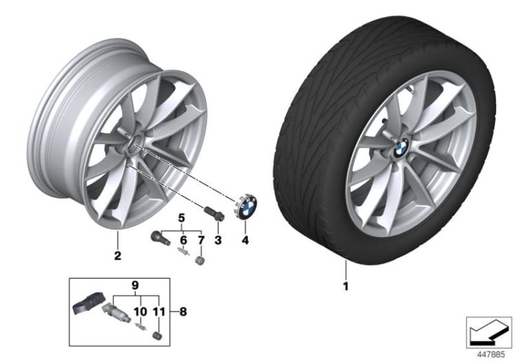 BMW LA wheel V-spoke 618 - 17`` ->47789160562