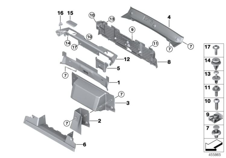 Cover, rollover protection bar, left, Number 15 in the illustration
