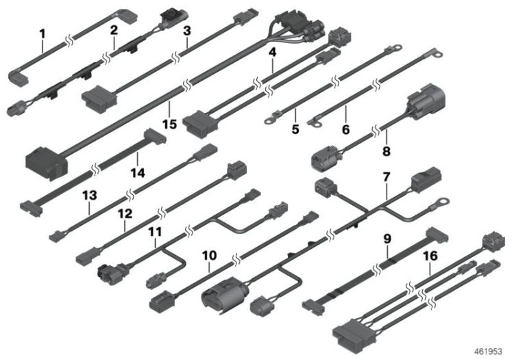 61129240718 Cable set EPS Vehicle electrical system Supplementary cable sets Mini Countryman Countryman  61129265963 Clubman N Cabrio N Coupé  Roadster  >461953<, Fascio cavi EPS