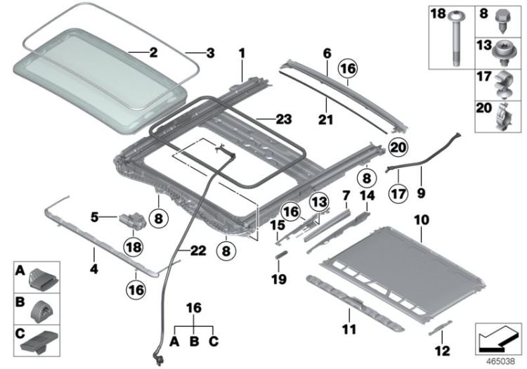 54107342172 Water outlet hose rear Sliding Roof  Folding Top Lift up and slide back sunroof BMW X5 E53 X4  >465038<, Tubo flex.de salida de agua tras.