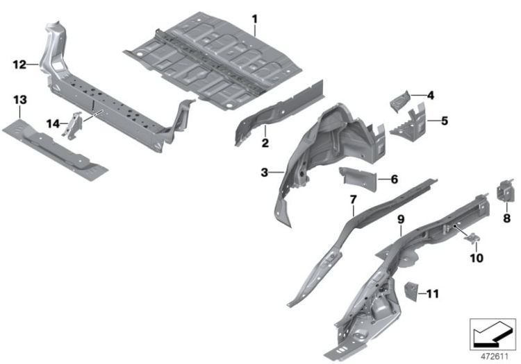 Mount, bumper left, Number 08 in the illustration