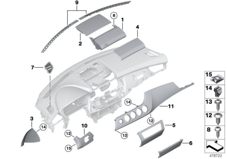 Anbauteile Instrumententafel oben ->51401031559