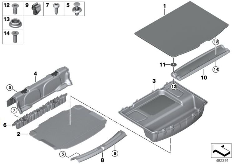 07147401727 Expanding rivet Vehicle trim Luggage compartment Mini Paceman Paceman  1er  F20 F45 F46 F23 F22 F30 G30 5er  6er  G11 7er  Countryman  Cabrio  2er  3er  F90 X1  X3  >482391<, Remache dilatable