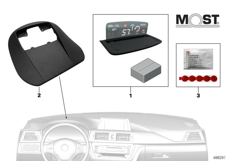 BMW Head-Up Screen für Werksnavigation ->