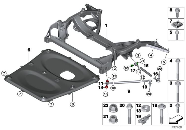 Tension strut, No. 09 in the picture