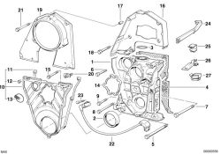 11141715334 Profile gasket Engine Engine housing BMW 5er E12 E30 E36 E34 >558<, Junta de perfil
