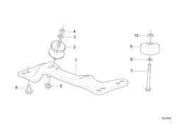 24701136499 Cross member Automatic transmission Mounting  suspension BMW Z8 Roadster E52 E36 Z3 >3249<, Travesaño