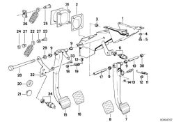 BMW original Soporte pedales 5er E34 (35111157728) (35111157728)