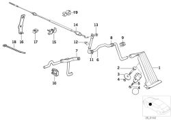 35411158337 Bowden cable Pedals Accelerator pedal BMW 5er E39 E34 >4818<, Cavo Bowden