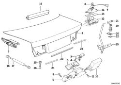 Original BMW micro switch trunk lid handle  (61311383074)
