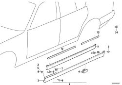 Moulure de bas de caisse gauche d`origine BMW M TECHNIC (51712230339) |  HUBAUER-Shop.de