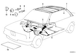 Original BMW sound insulat.dash panel engine room r.  (51481962048)
