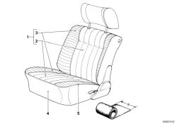 51921972714 Upholstery cloth Seats Upholstery code and material BMW 3er E36 51921972719 E30 >7412<, Revestimiento de tela
