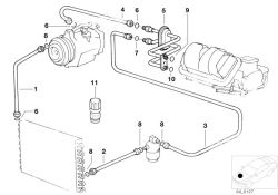 Tuyau de pression tuyau double-secheur d`origine BMW  (64508381189)