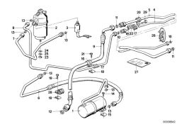 Original BMW hose evaporator-compressor  (64531386664)