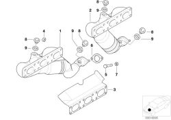 RP exhaust manifold with catalytic conv Zyl. 1-3