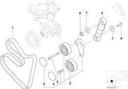 Original BMW adjusting pulley with lever  (11282248214)