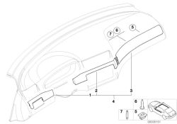 51457155753 Decorative strip dashboard left Vehicle trim Covering inner BMW 3er E90 E46 >35151<, Listello decorat.tavola portastrument.s.
