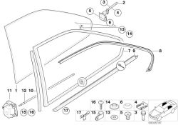 Original BMW Dichtung Ausstellfenster links SCHIEFER (51361977497)