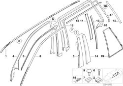 51138214113 MOLDING LEFT Vehicle trim exterior trim  grille BMW 6er E24 E39 >42056<, Liston d.adorno izquierda